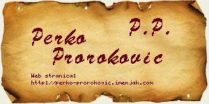 Perko Proroković vizit kartica